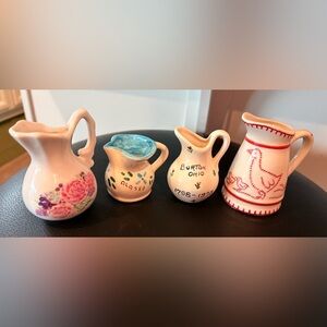 Handcrafted Mini Ceramic Pitcher Lot- From Alaska & Ohio